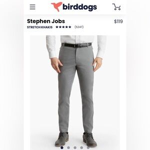 Birddogs Stephen Jobs Grey Khakis Pants Mens 32 x 32 Lined